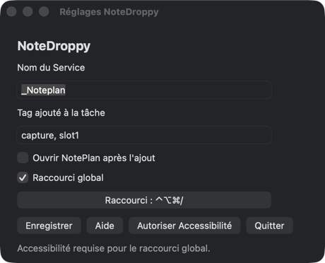 NoteDroppy v1.22 Stable Beta settings